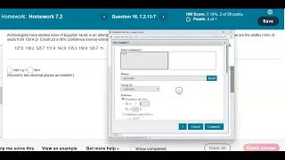 Math 14 HW 7213T Construct a ​confidence interval estimate of population mean using StatCrunch [upl. by Noll]