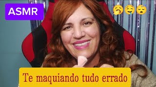 Asmr Roleplay te maquiando tudo errado 🤭🥱🤤😴 [upl. by Novoj]