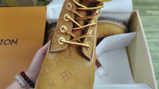 unboxing the Louis Vuitton x Timberland Ankle Boots [upl. by Lozar]