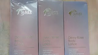 UNBOXING SUKEE SKIN ESSENTIAL DEWY ROSE BODY LOTION [upl. by Gunn]