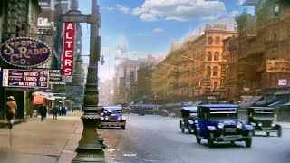 A Day in Philadelphia 1920s in color 60fpsRemastered wsound design added [upl. by Alesram]