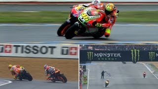 Best Battles of 2012 Valentino Rossi vs Casey Stoner in Le Mans [upl. by Miguelita]