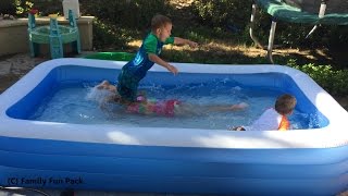 Intex Swim Center Family Inflatable Kiddie Pool Review [upl. by Akerdnahs]