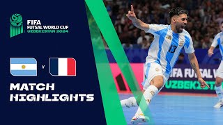 HIGHLIGHTS Argentina v France  FIFA Futsal World Cup Uzbekistan 2024 [upl. by Rasecoiluj]