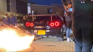 R34 Skyline GTT Big Flames and Sparks 2step and antilag [upl. by Clarkson]