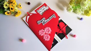 How to Make Beautiful Handmade Anniversary Card for Parents  Anniversary Card Idea  Tutorial [upl. by Urina597]