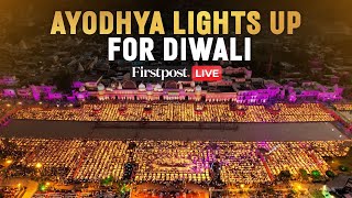 LIVE Devotees Illuminate the Indian City of Ayodhya with Over 2 Million Lamps on the Eve of Diwali [upl. by Nivahb506]