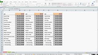 Excel unendlicher Kalender  Ferien Feiertage DOWNLOAD [upl. by Inahet]