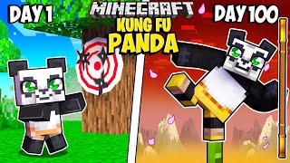 I Survived 100 Days as KUNG FU PANDA in Minecraft [upl. by Erdnaid]