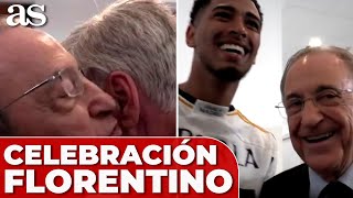 FLORENTINO PÉREZ en la FIESTA del REAL MADRID en el VESTUARIO [upl. by Mcclenon333]