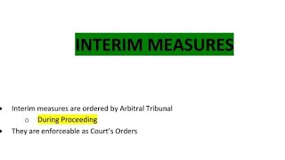 Interim Measures  Arbitration Conciliation amp Alternative Dispute Resolution [upl. by Roddie233]