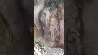 Cutting landslide pokhara seti riverpokharariver setishorts [upl. by Lucho]