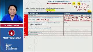 11 Evaluación preanestésica  Riesgo anestesiológico ASA ANESTESIOLOGÍA QX MEDIC2023 [upl. by Attenyl806]