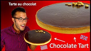 RECIPE DARK CHOCOLATE TART  La tarte au chocolat noir soustitres Français [upl. by Aynwad]