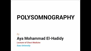 Polysomnography sleep Study [upl. by Waterman]