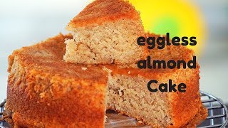 EGGLESS ALMOND CAKE  NO EGG ALMOND POUND CAKE [upl. by Atilol]