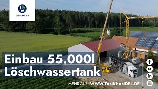 Einbau eines Löschwassertanks aus PE Kunststoff 55000 Liter [upl. by Rame193]