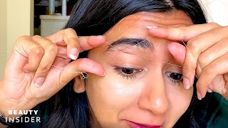 Brow Expert Shows How To Thread Your Own Eyebrows  Beauty At Home [upl. by Cristabel]