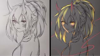 Easy Glow Art Tutorial For Beginners Glow Your Sketches With ibis Paint [upl. by Swihart]