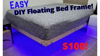 How to make a Floating Bed Frame Easiest way [upl. by Lewison]