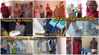 Uma família de inscritos aqui em casatrouxe um bolopresentesmontando a mala maternidade do beb [upl. by Eyt662]