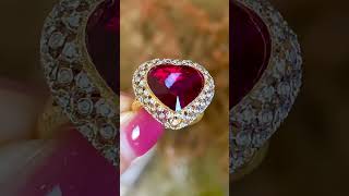 Luxury 10ct Natural Rubellite Tourmaline Ring with Diamonds Unique Design Visit Website for More [upl. by Rafferty]