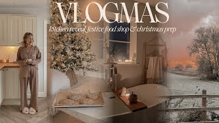 VLOGMAS  festive grocery shop getting ready for christmas amp new kitchen reveal [upl. by Meerek448]