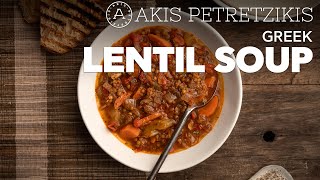 Greek Lentil Soup  Akis Petretzikis [upl. by Omrellig]