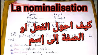 La nominalisationكيف احول الأفعال و الصفات إلى اسماء في الفرنسية، كيف تسأل عنها في الفرض و الاختبار [upl. by Nadnarb539]