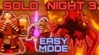 Solo NIGHT 3 Easy Mode TRIUMPH  TOWER DEFENSE SIMULATOR  ROBLOX [upl. by Matusow]