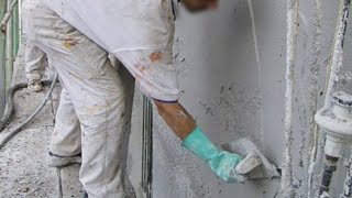 COMO HACER REVOQUE rápido ESFOSCADO ENLUCIR con cemento EN3 PASOS Bloque de hormigóncement plaster [upl. by Ynatsyd319]