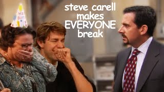 steve carell making the whole cast break The Office Bloopers  Comedy Bites [upl. by Rodrique]