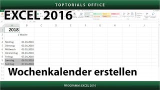 Dynamischen Wochenkalender erstellen Excel [upl. by Girhiny527]