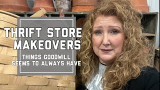 THRIFT STORE MAKEOVER  TRASH TO TREASURE  THRIFTING HOME DECOR  UPCYCLING GOODWILL REGULAR ITEMS [upl. by Tanhya]