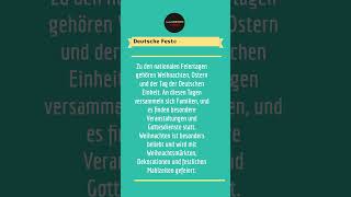 Feste und Feiertage learngerman deutschlernen lernedeutsch germanlessons foryou [upl. by Plumbo]