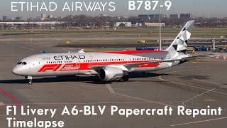 Etihad Airways F1 Livery Papercraft Repaint Timelapse [upl. by Kwabena785]