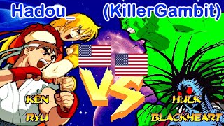 Marvel Super Heroes Vs Street Fighter  Hadou vs KillerGambit [upl. by Anawyt]