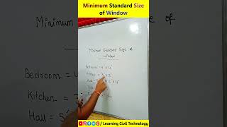 Minimum Standard Size of Window learningciviltechnology windowsize shorts [upl. by Hamaso]