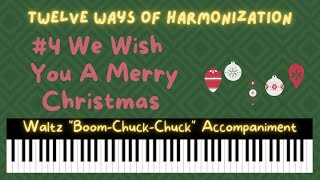 How to Harmonize a Melody on Piano 4 Waltz BoomChuckChuck Chord pattern with a lead sheet [upl. by Ahsinauj]