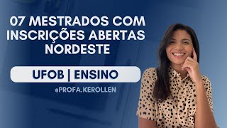 Mestrados com inscrições abertas no Nordeste  MESTRADO EM ENSINO NA UFOB ALUNO ESPECIAL  PARTE 02 [upl. by Nallek]