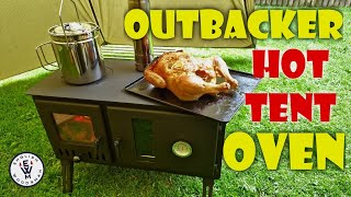 First Look Outbacker Hot Tent Stove Oven  Winter hot tent camping [upl. by Allerbag913]