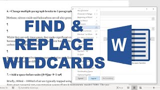 Advanced Find amp Replace with wildcards in Microsoft Word [upl. by Vharat]