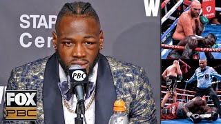 Deontay Wilder Reacts to Suffering a Brutal KNOCKOUT LOSS to Tyson Fury in the TRILOGY FIRST—TAKE [upl. by Martres]