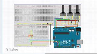 COMO CONTROLAR UM LED RGB POR ARDUINO COM TRÊS POTENCIÔMETRO [upl. by Nednil]