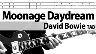 Moonage Daydream  David Bowie Guitar Cover TAB [upl. by Anallese]