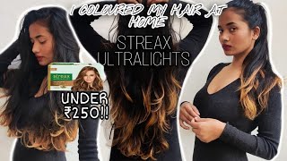 I did blonde ombre highlights at home streax ultralights। [upl. by Atnahs]