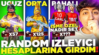 UCUZ ORTA PAHALI RANDOM İZLEYİCİ HESABI❗  İSİME ÖZEL NADİR SET ÇIKTI❗ 😲   PUBG Mobile [upl. by Adnovoj]