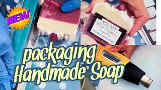 PACKAGING HANDMADE SOAP  ✂️how I package my soaps [upl. by Ilek]