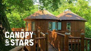 The Treehouse and The Yurt at Harptree Court  Canopy amp Stars [upl. by Edison405]