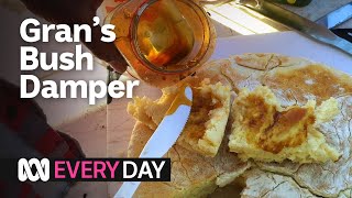 Cooking Nans damper from the bush kitchen 🍞😋  Everyday Food  ABC Australia [upl. by Isaacs253]